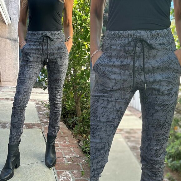 Flog Shely Gray/Black Python Snake Pants with Tie, size 28 - Picture 1 of 6